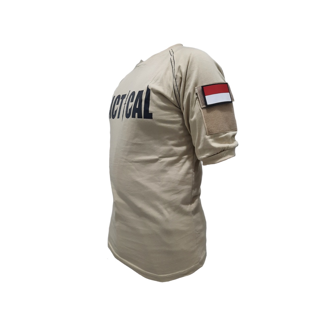 kaos tactical krem muda/honeywhite cotton combed 20a