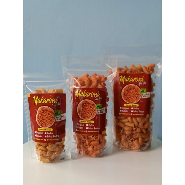 

MAKARONI BANTET KRIUUK RASA ORIGINAL,PEDAS,BALADO,EXTRA PEDAS DAUN JERUK 400gram