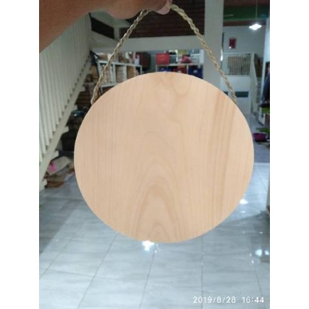 Talenan Kayu Pinus Tali model bulat diameter 25 cm / Talenan Lukis / Wooden Cutting Board ‣ AGT.18Oc