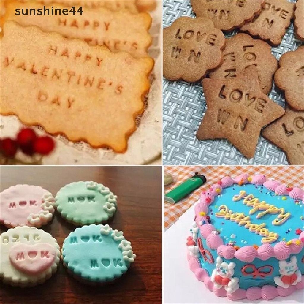 Sunshine 1 Set Cetakan Kue / Biskuit Bentuk Huruf / Angka