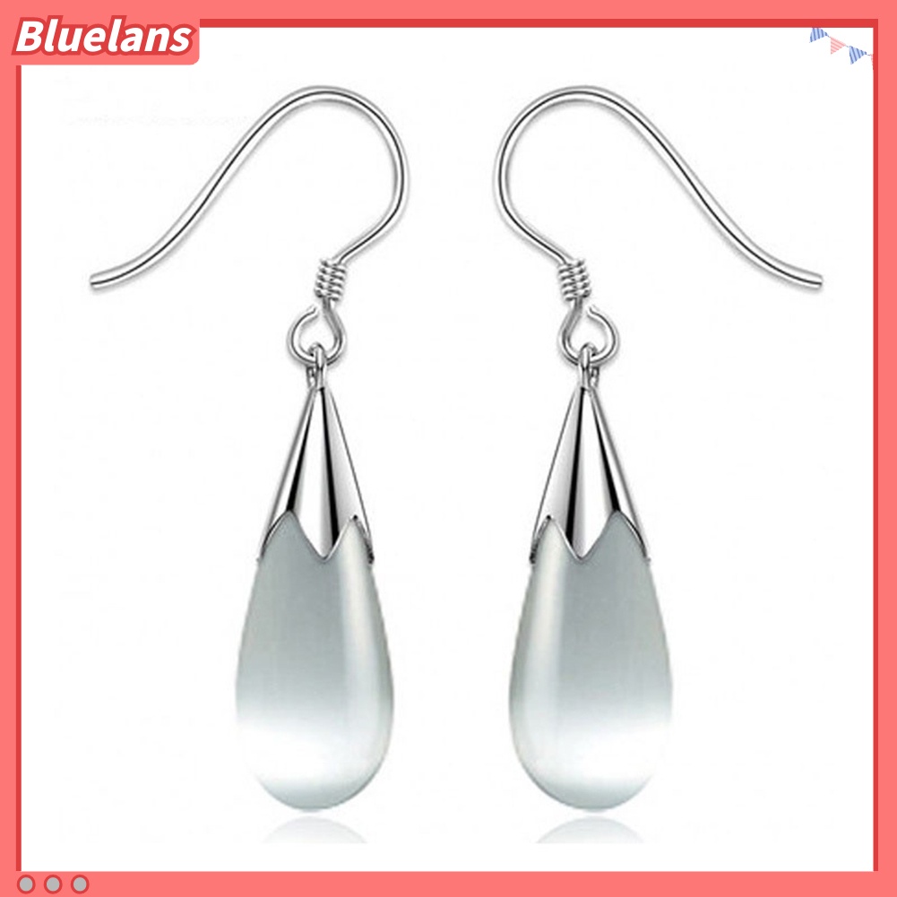 Bluelans Fashion Opal Waterdrop Hook Earrings Flower Leaf Earring Jewelry
