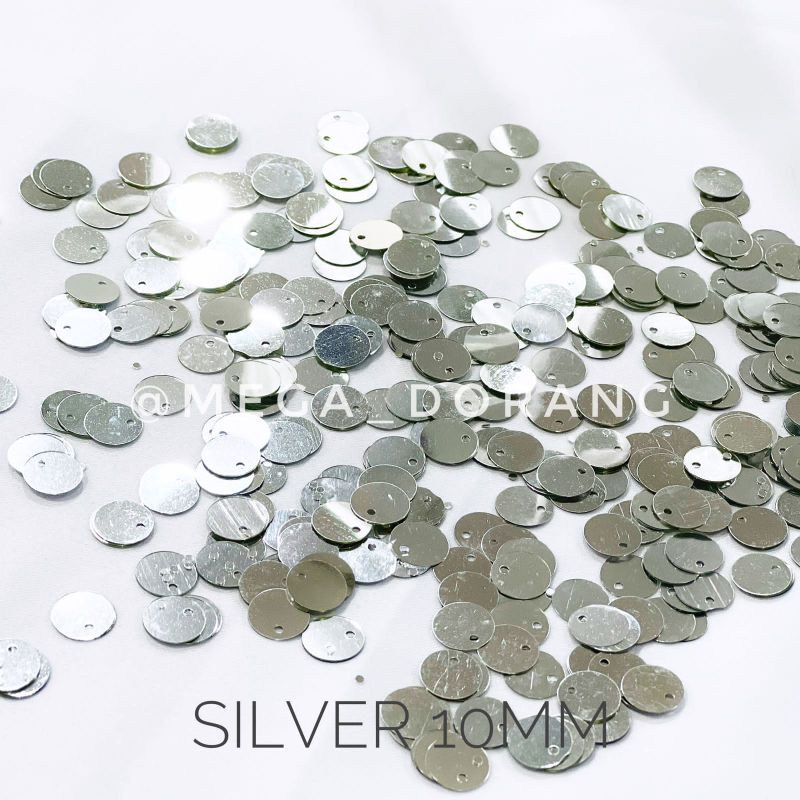 Payet / Piringan lubang pinggir /Sequins Dollar 10mm - 10 Gram