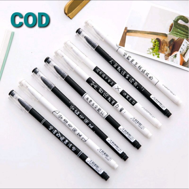 PULPEN PERSONALITY BLACK KREATIF SIMPLE 0,38 mm MOTIF TULISAN JEPANG CUTE