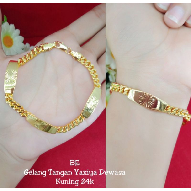 G22 gelang sisik naga matahari lapis emas 24k