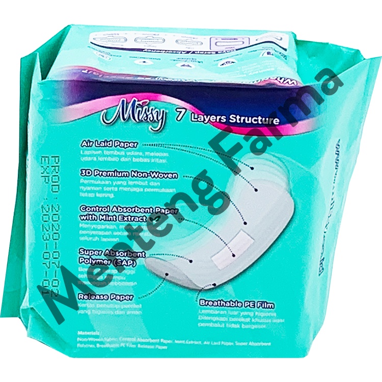 Pembalut Missy Mini Super Thin 188 mm 20 Pads | Pembalut Mini Pantyliner Antibakteri