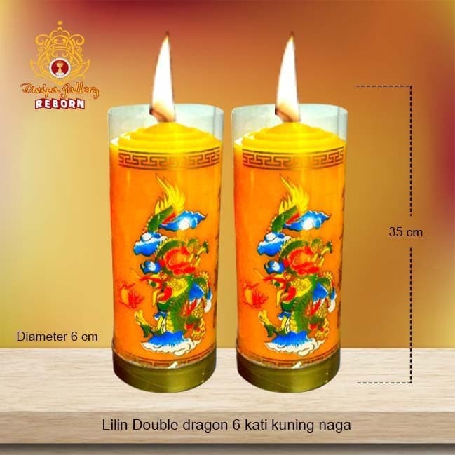 Lilin/Candle Puja Sembahyang Double Dragon 6 Kati