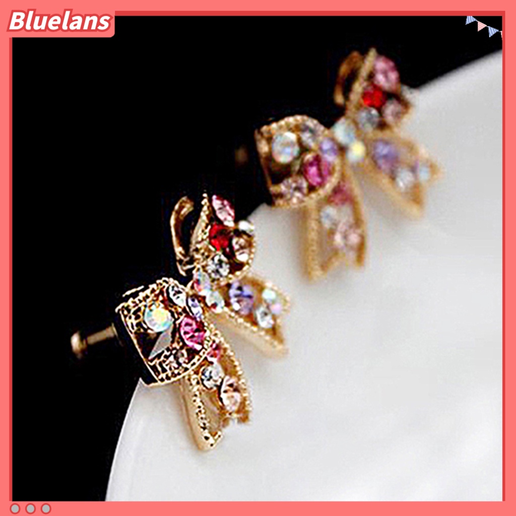 Bluelans 1 Pasang Anting Klip Lapis Emas Anti Karat Bentuk Pita Untuk Wanita