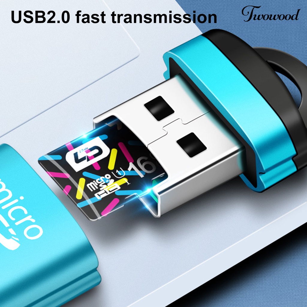 Twowood Card Reader TF USB Portable Bahan Aluminum Alloy Kecepatan Tinggi Untuk Komputer
