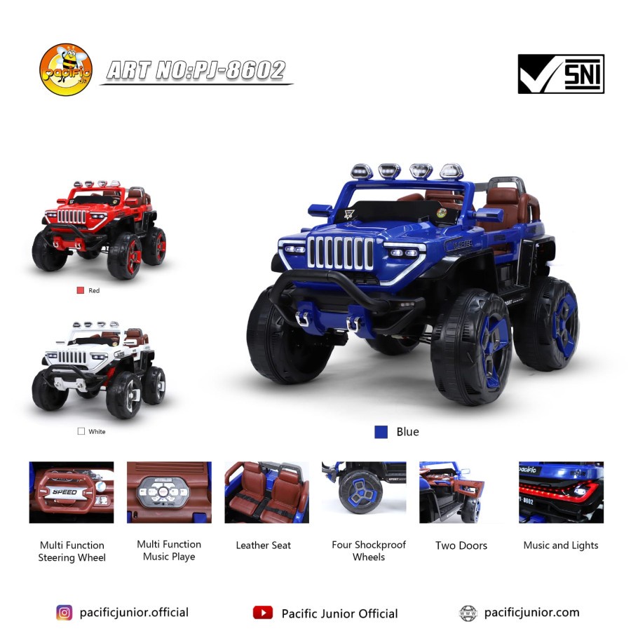 Pacific PJ 8602 Jeep Hummer Mobil Aki Anak