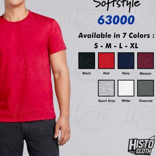 Kaos Polos GILDAN Softstyle 63000 - Red, M