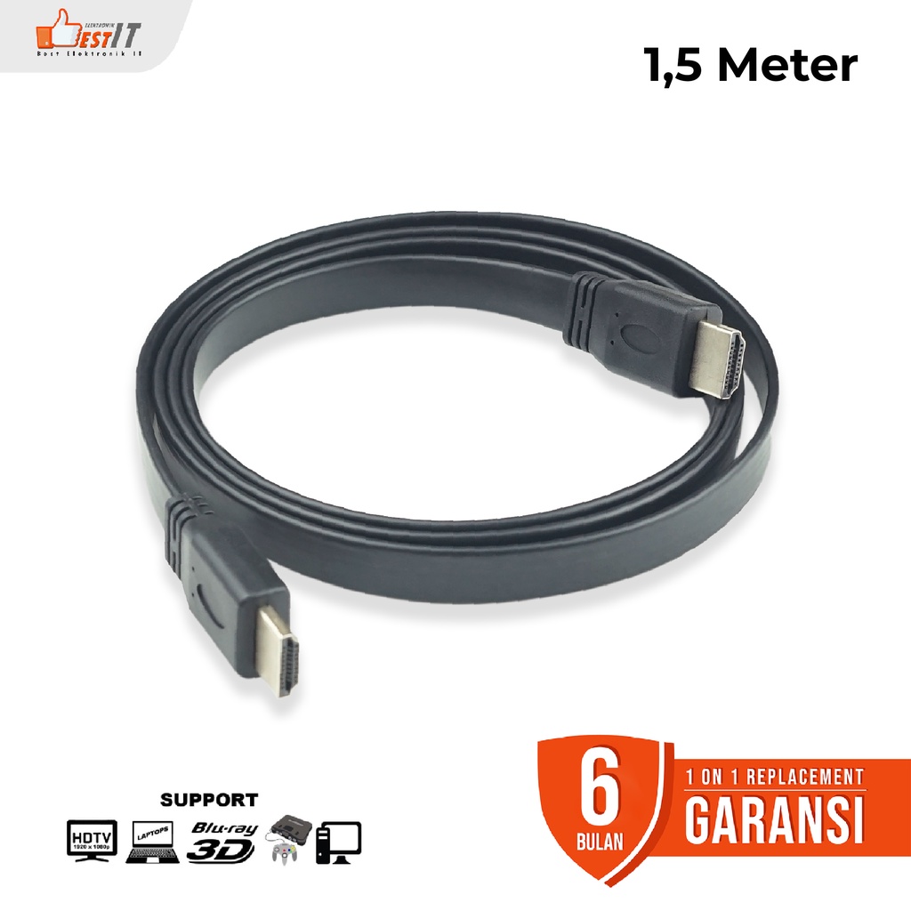 Kabel HDMI 1,5 Meter Flat V1.4