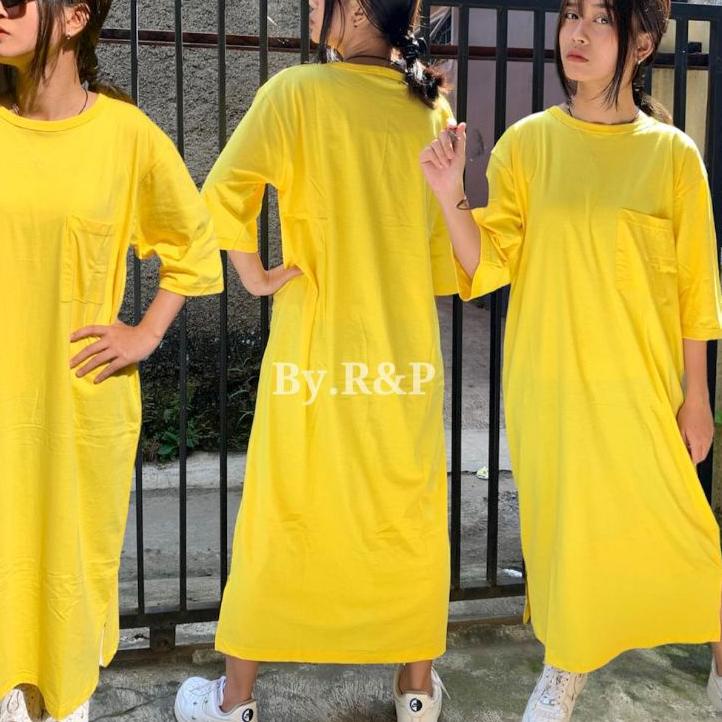 Max Sale--Midi Dress Shirt (kaos dress)/COUPLE/KAOS POLOS POCKET/Kaos Pocket / Dress Wanita / KAOS A