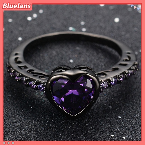 Cincin Lapis Emas Hitam Aksen Zircon Untuk Wanita