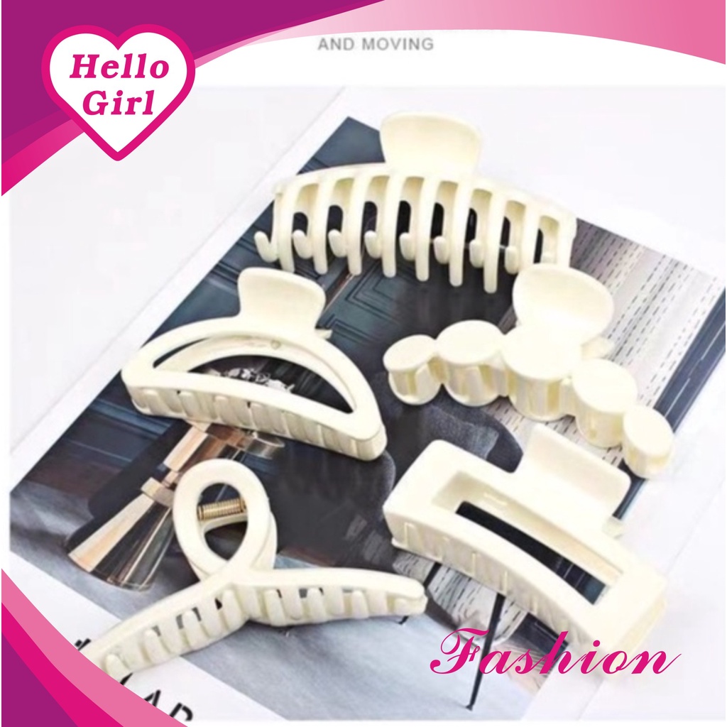 (Hello Girl)F22 INS Korean Square Acrylic Hair Claw Clip girl Women Fashion Geometric Hairpin Import