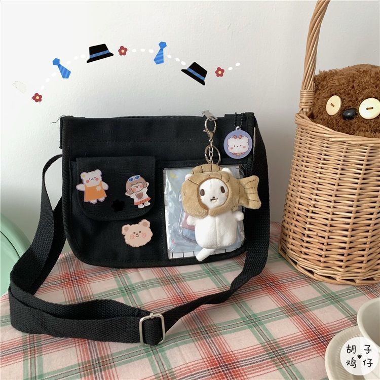 ✣✷❍Sera Versi Korea INS Vintage Cute Girl Kanvas Tas Kecil Harajuku Jepang Kartun Lembut Gadis Tas Bahu Messenger Tas