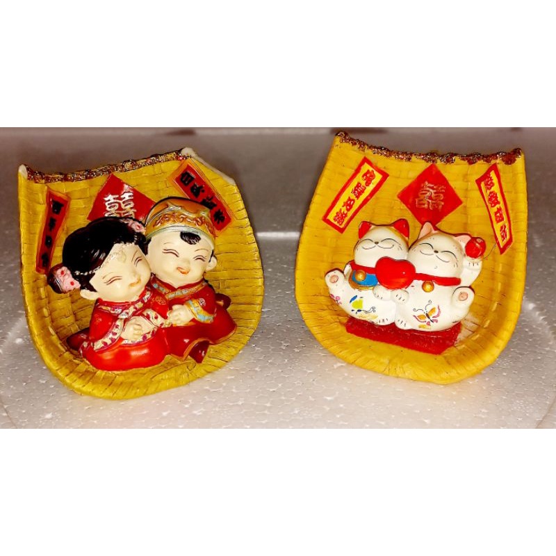 Figurine Sangjit / Pajangan Shuang Xi / Boneka Wedding Engagement / Miniatur Double Happiness