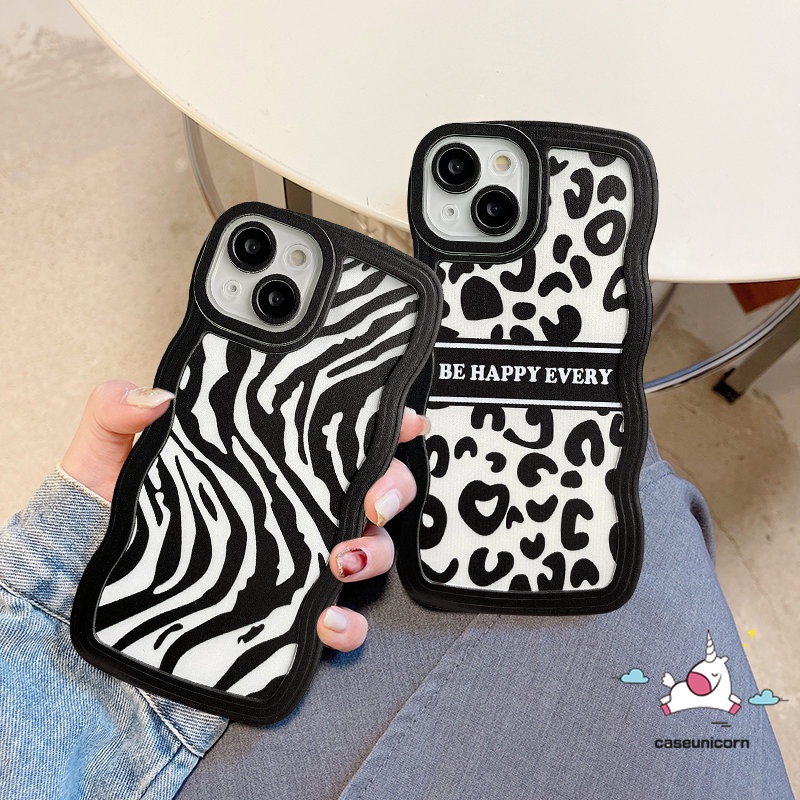 Couple Case Samsung A04s A13 A04 A12 A14 A50s A04E A50 A32 A52 A51 A03 A53 A20s A21s A22 A02s A23 A33 A20 A11 A30 A03s A31 A30 A52s Motif Leopard Zebra Wavy Edge Soft Cover