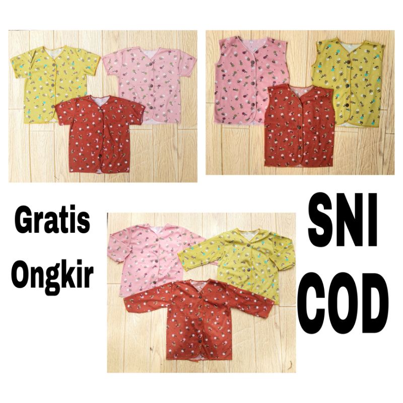 Baju bayi printing Flower SNI 3pcs promo 9.9