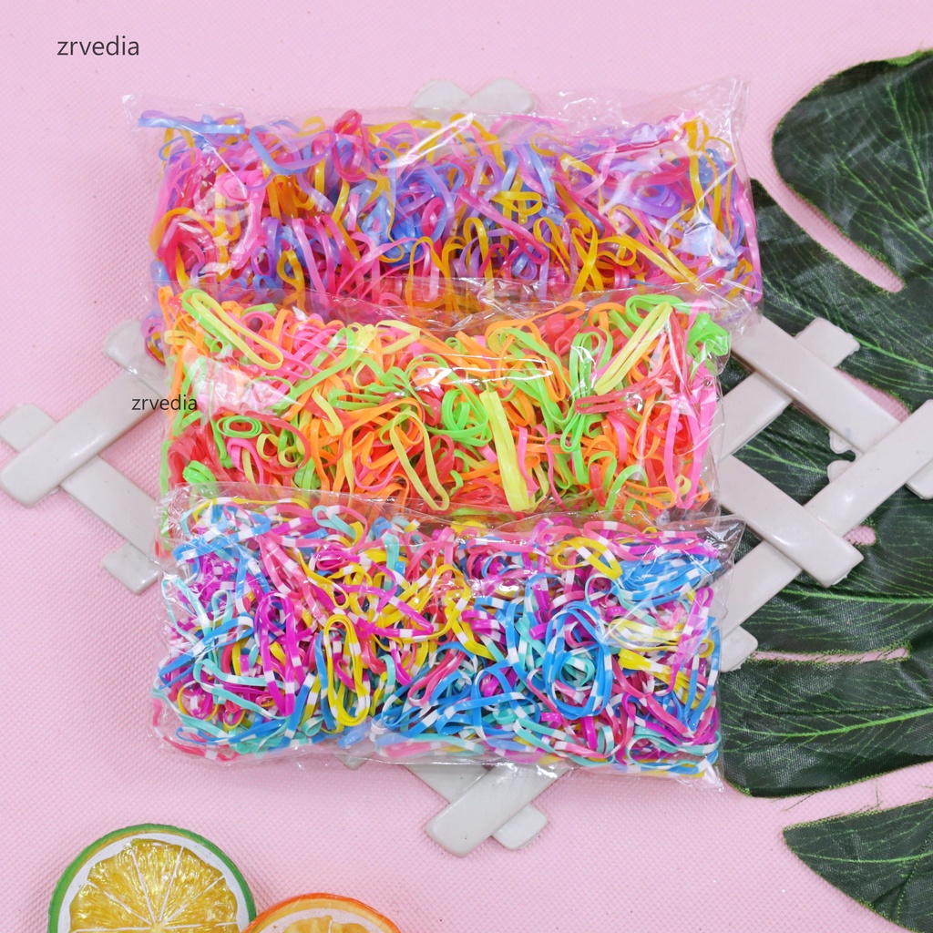 (ISI 1000) Karet Jepang Anak Perempuan Ikat Rambut Kuncir Kunciran / Import Aksesoris Rambut Hair Tie Balita Bayi Warna Warni Mini Kiosbalitaaprillia