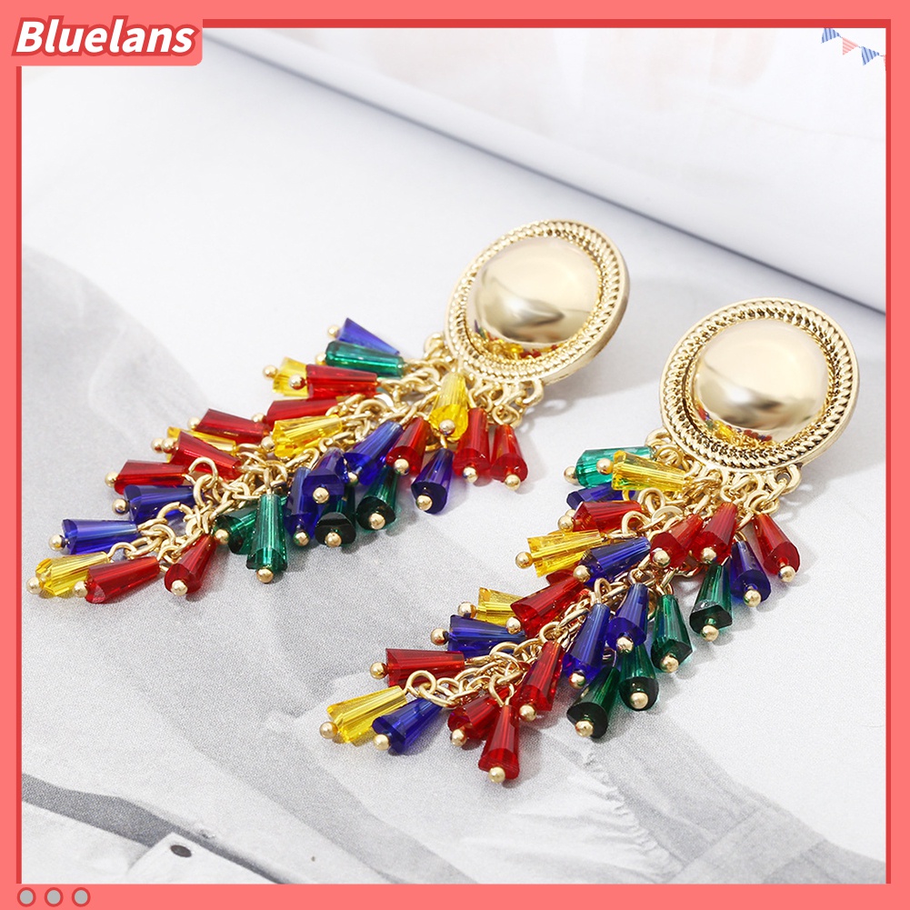 Anting Stud Drop Dangle Bahan Alloy Warna-Warni Untuk Wanita