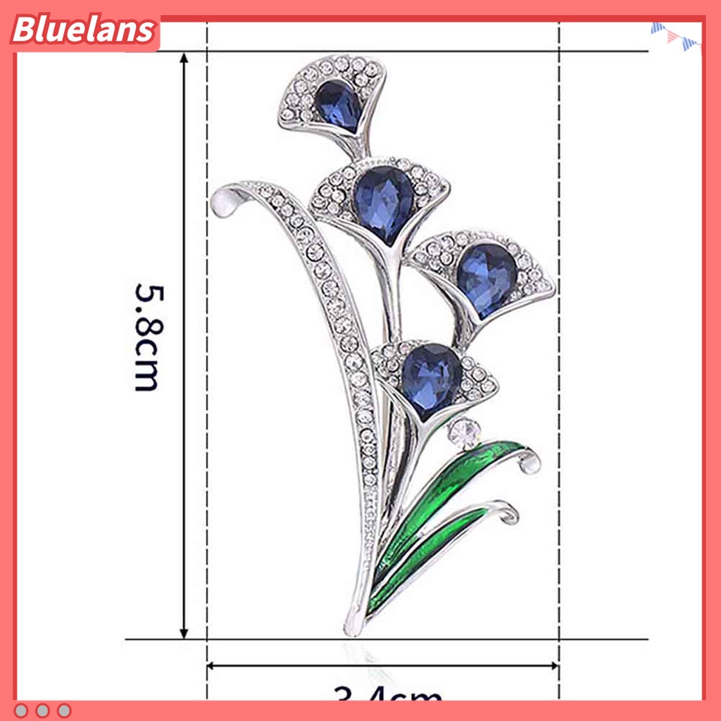 Bros Bentuk Bunga Bahan Alloy Aksen Berlian Imitasi Untuk Pakaian