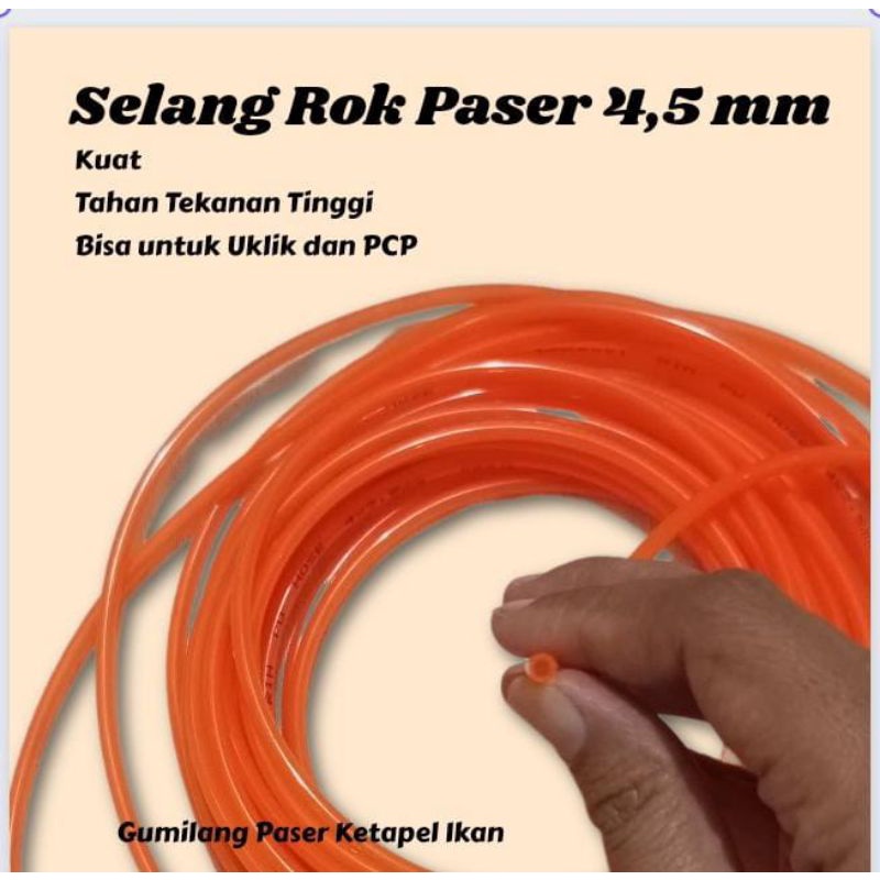 BERKUALITAS selang PU bahan rok paser uklik 4,5 mm 1 meter kuat tahan tekanan tinggi