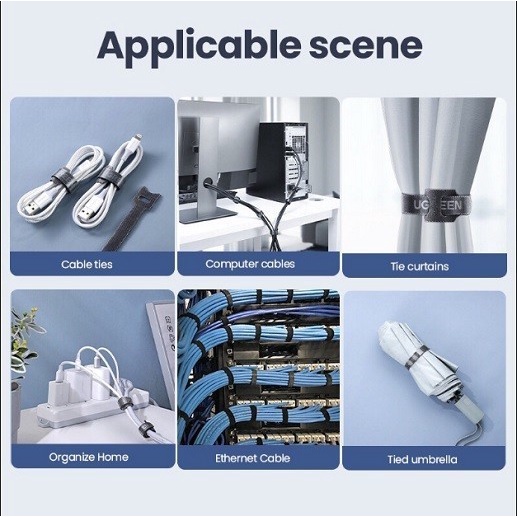Isi 5 Pcs UGREEN Strap Kabel Management Adjustable Cord Ties