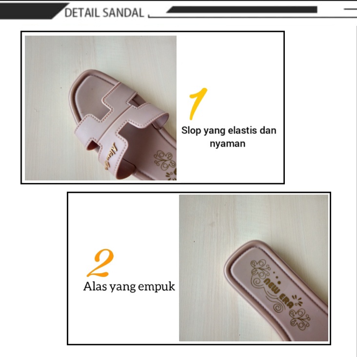 gof NEW ERA LB 10032.B Sandal Selop Wanita Karet Sandal Slop Jelly Sendal Cewek
