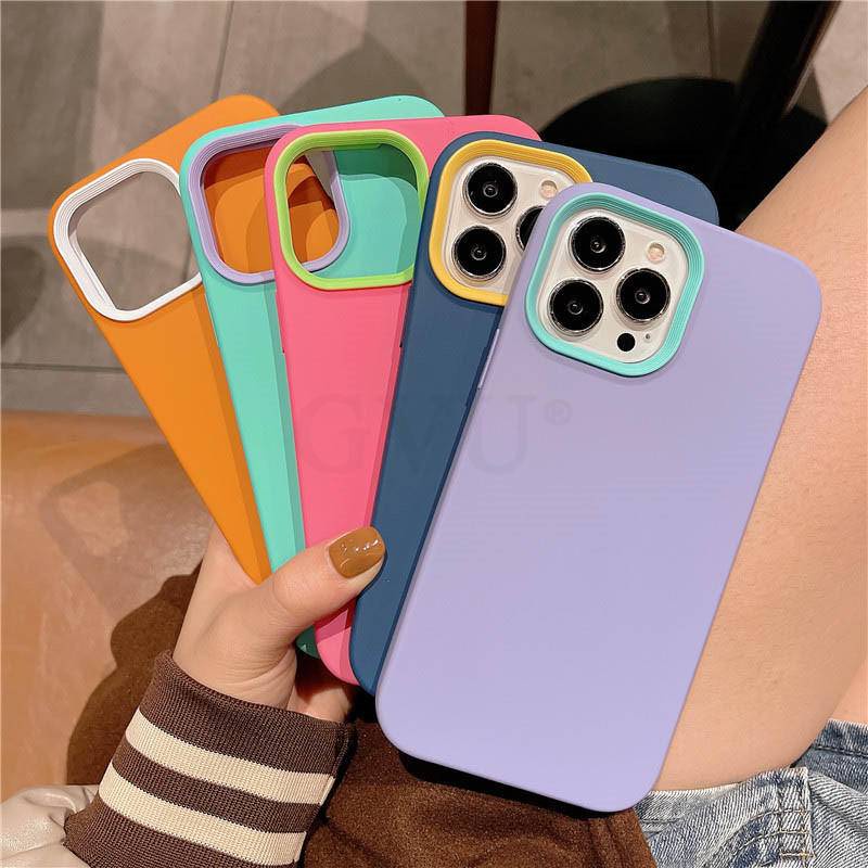 Case Bahan Silikon TPU PC Shockproof Untuk iPhone 14 13 12 11 Pro MAX Plus 14 Pro 13Pro 12Pro