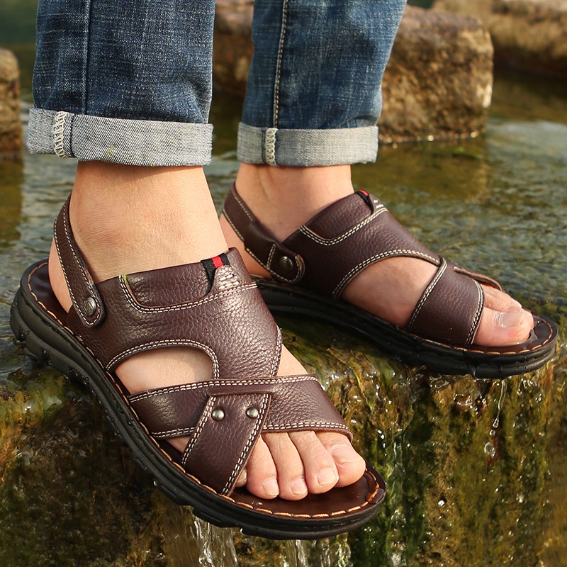 Sandal Pria Kulit 0116620 Sandal Pria Kerja Dan Jalan Jalan