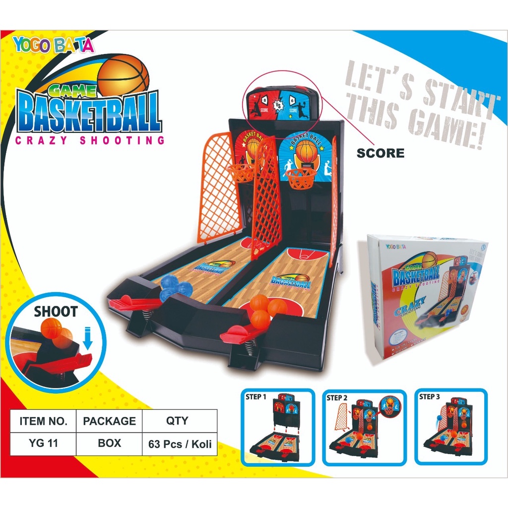 Mainan Anak Basket Mini/BasketBall Shoot Ball Board Game Arcade y1808 / YG11 / YG12