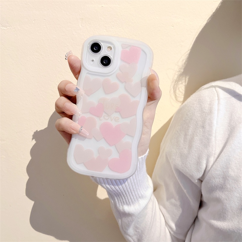 Casing Compatible For iPhone 14 13 12 11 Pro Max 8 7 Plus iPhone X Xr XS Max iPhone 8 Plus 7 Plus SE 2020 Shockproof Heart of Love Corrugated Silicone Soft Case Frame Camera Lens Protection Shockproof Phone Case