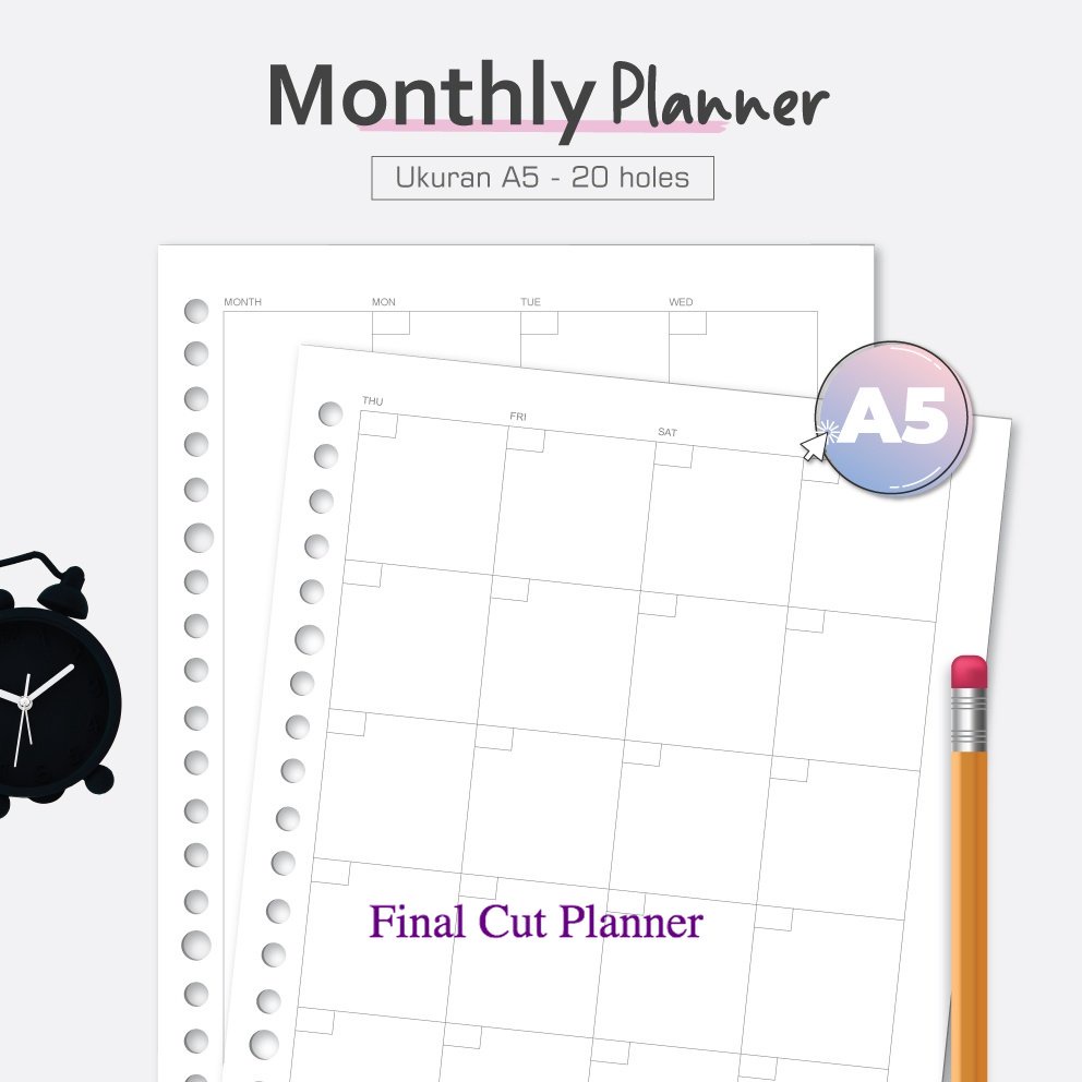 

Bukuqu Loose leaf A5 - L209 - Monthly Planner .