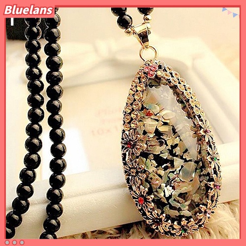 Bluelans Kalung Rantai Dengan Liontin Opal Imitasi Warna-Warni Untuk Hadiah