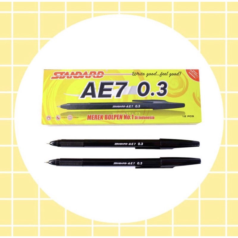 

Pulpen Standard AE7 0.3 Pack Isi 12 pcs ( Pulpen, Pena, Ballpoint, Pen )