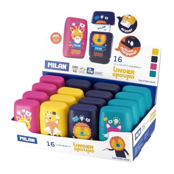 

2_Zaneva - Milan Sharpener & Eraser Compact #47061Un / 1 Pcs