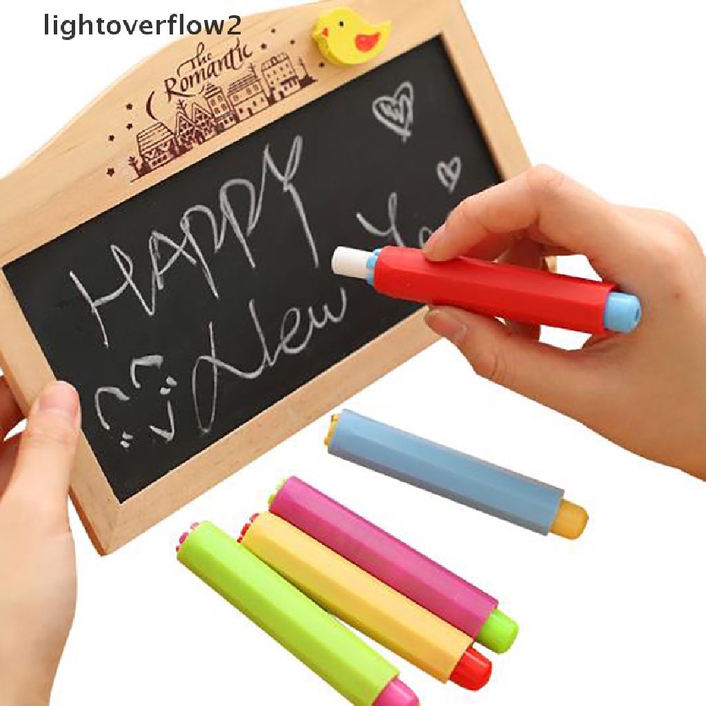 (lightoverflow2) 5pcs / Set Holder Kapur Warna-Warni Anti Racun Untuk Mengajar