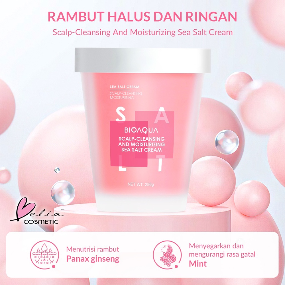 ❤ BELIA ❤ BIOAQUA Sea Salt Shampoo Series 280g | Hair Care Rambut Cream | Menyegarkan dan Mengontrol Minyak | Shampo Cream | BPOM