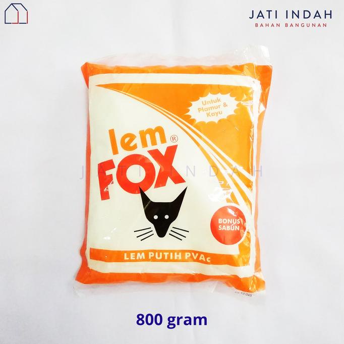 *****] LEM PVAC PUTIH FOX 800 GRAM KEMASAN ORANGE |Lem Kayu Kertas Plamir dll