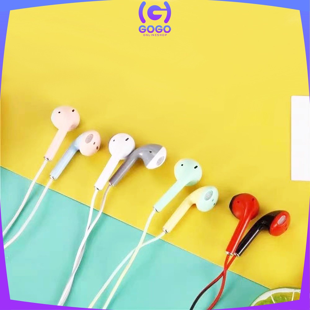 GOGO-C517 Headset Macaron Earphone Dua Warna Handsfree Musik U24 Macaron Superbass Hedset Musik Extra Bass