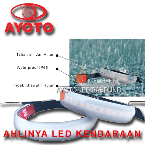 AYOTO Sepasang Lampu Senja Motor DRL LED Sein Sen