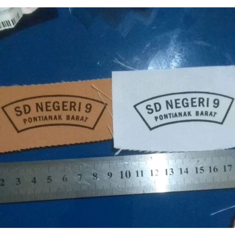 sablon nama sekolah / sablon nama dada seragam sekolah / sablon nama murid / nama dada sekolah plastik / sablon lokasi sekolah