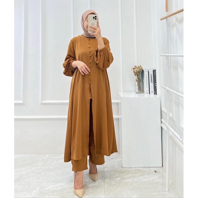 Zeerash SetLong Tunik Wrinkle Exclusive Original