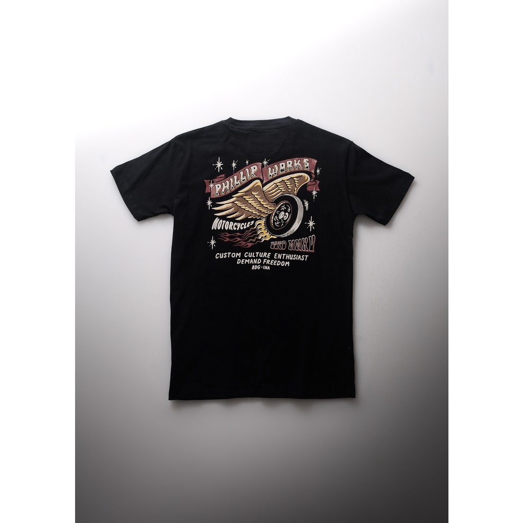 PHILLIP WORKS ORIGINAL T-SHIRT FLYING WHEELS