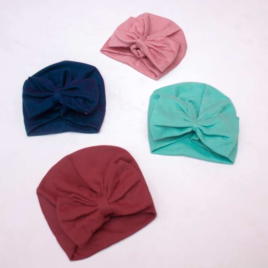 VINATA TURBAN BAYI PITA POLOS - TURBAN BAYI POLOS DENGAN PITA