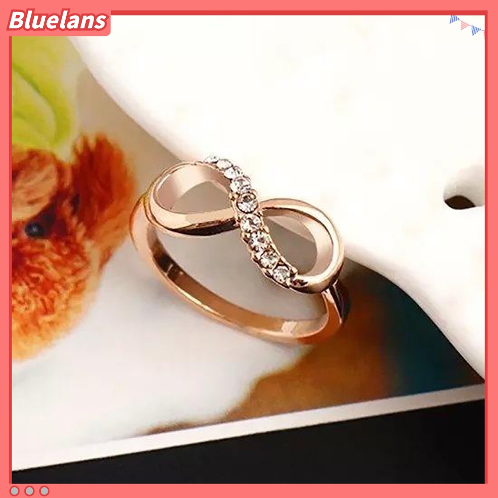 Bluelans Luxury 8 Infinity Zircon Inlaid Ring Wedding Evening Party Women Finger Jewelry