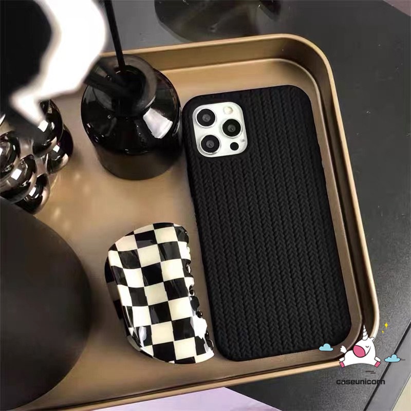 Soft Case Rajut Motif Sweater Untuk iPhone 11 12 13 14 Pro MAX 7 Plus 8 Plus SE 2020