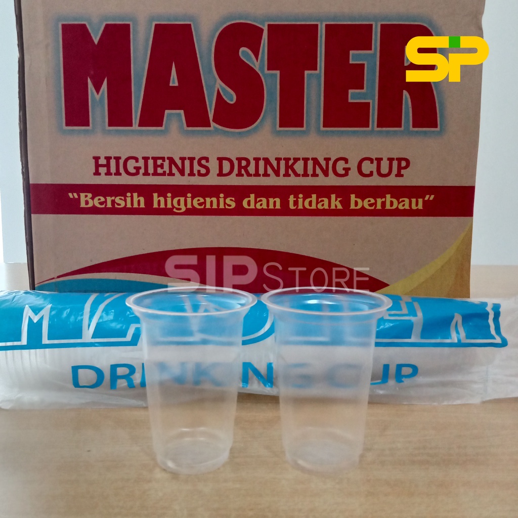 MASTER Drinking Cup Gelas Plastik Kopi 220 ml / Gelas Plastik Aqua / Gelas Plastik Bening / Gelas Ke