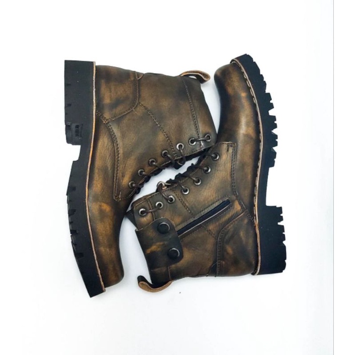 Sepatu Pria Safety Piede Original Handmade Kulit Asli Kerja Proyek Motor Touring