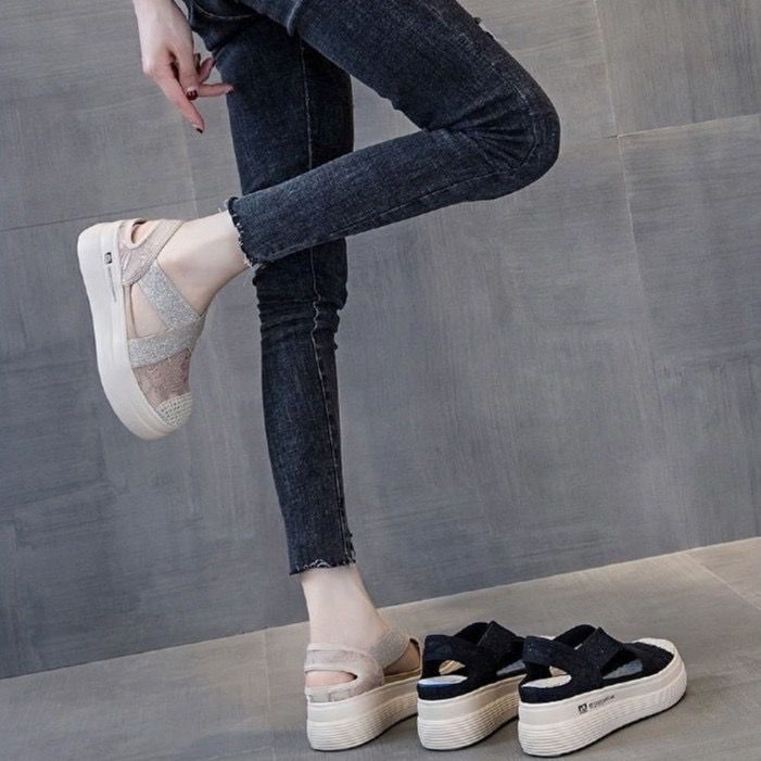 Free Box Sandal Wanita Terlaris Sandal Wanita Korea NS AH8 Sandal Wedges Fashion Wanita Import Sepatu Fashion